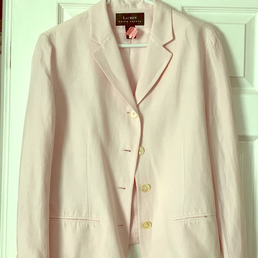 💥FLASH SALE 💥 Pink Linen Ralph Lauren Blazer